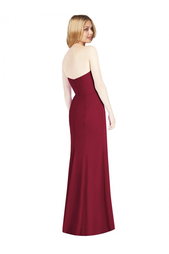 Sleeveless Strapless Soft Chiffon Desert Rose Long Bridesmaid Dress Cardiff