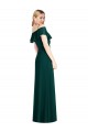 Cold Shoulder Sweetheart Soft Chiffon Ever Green Long Semi Formal Evening Dress / Bridesmaid Dress Cardiff