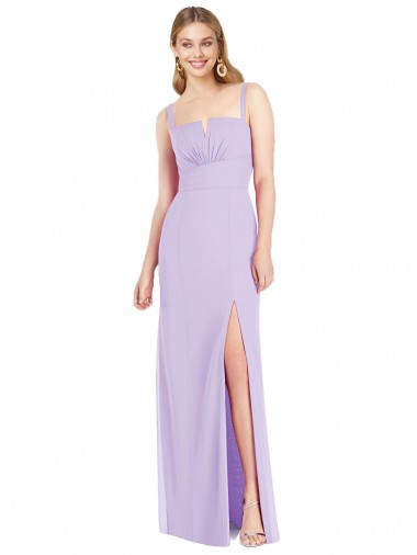 Sleeveless Strapless Soft Chiffon Lilac Long Bridesmaid Dress Cardiff