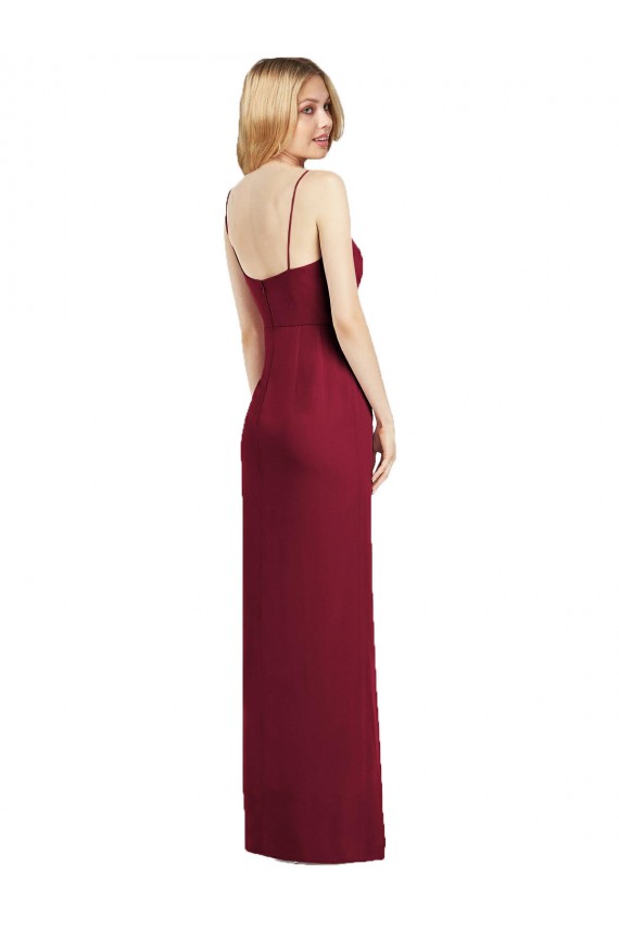 Sleeveless V-Neck Soft Chiffon Coral Long Formal Dress / Bridesmaid Dress Cardiff
