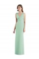 Sleeveless V-Neck Chiffon Mint Green Long Bridesmaid Dress / Evening Dress Cardiff