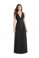 Sleeveless V-Neck Soft Chiffon Black Long Bridesmaid Dress Cardiff