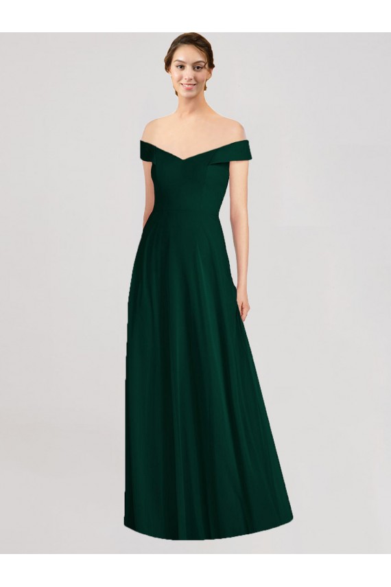 Sleeveless V-Neck Soft Chiffon Ever Green Long Formal Dress / Bridesmaid Dress Cardiff
