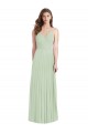 Cold Shoulder V-Neck Soft Chiffon Sage Long Semi Formal Evening Dress / Bridesmaid Dress Cardiff