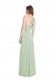 Cold Shoulder V-Neck Soft Chiffon Sage Long Semi Formal Evening Dress / Bridesmaid Dress Cardiff