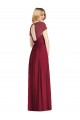 Cap Sleeves V-Neck Soft Chiffon Dark Navy Long Bridesmaid Dress Cardiff