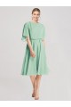 Flutter Sleeves Soft Chiffon Mint Green Knee Length Bridesmaid Dress Cardiff