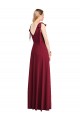 Sleeveless V-Neck Soft Chiffon Coral Trumpet Long Bridesmaid Dress Cardiff