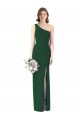 Sleeveless One Shoulder Soft Chiffon Dark Green Long Bridesmaid Dress Cardiff