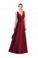 Sleeveless V-Neck Chiffon Burgundy Long Floor Length Bridesmaid Dress Cardiff
