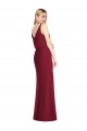 Sleeveless V-Neck Soft Chiffon Dusty Pink Long Bridesmaid Dress Cardiff