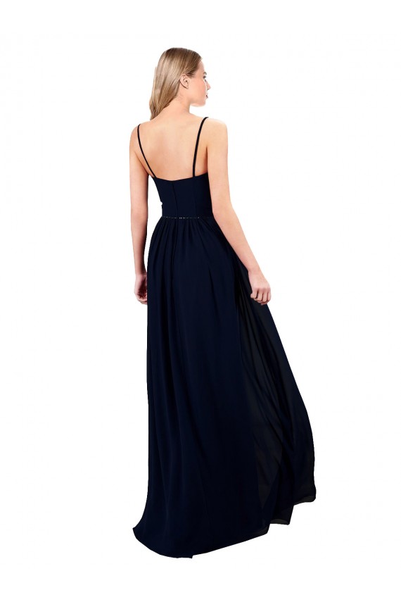 Sleeveless Sweetheart Soft Chiffon Dark Navy Long Formal Evening Gown / Bridesmaid Dress Cardiff