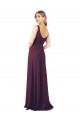 Sleeveless V-Neck Chiffon Grape Long Floor Length Bridesmaid Dress Cardiff