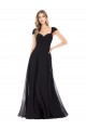Cap Sleeves Sweetheart Soft Chiffon Black Long Bridesmaid Dress Cardiff