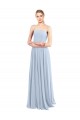 Sleeveless Square Neck Soft Chiffon Light Sky Blue Long Bridesmaid Dress Cardiff