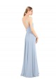 Sleeveless Square Neck Soft Chiffon Light Sky Blue Long Bridesmaid Dress Cardiff