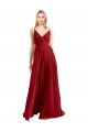 Sleeveless V-Neck Luxe Chiffon Red Long Bridesmaid Dress Cardiff