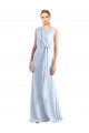 Sleeveless V-Neck Chiffon Light Sky Blue Long Bridesmaid Dress / Evening Gowns Cardiff