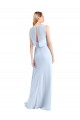 Sleeveless V-Neck Chiffon Light Sky Blue Long Bridesmaid Dress / Evening Gowns Cardiff