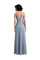 Sleeveless V-Neck Chiffon Dusty Blue Long Formal Dress / Bridesmaid Dress Cardiff