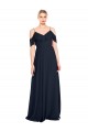 Sleeveless V-Neck Lxue Chiffon Dark Navy Long Bridesmaid Dress Cardiff
