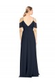 Sleeveless V-Neck Lxue Chiffon Dark Navy Long Bridesmaid Dress Cardiff