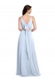 Sleeveless V-Neck Soft Chiffon Light Sky Blue Long Evening Dress / Bridesmaid Dress Cardiff