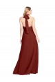 Sleeveless High Neck Soft Chiffon Burgundy A-Line Long Prom Dress / Bridesmaid Dress Cardiff