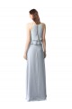 Sleeveless Halter Neck Soft Chiffon Light Sky Blue Long Bridesmaid Dresses Cardiff