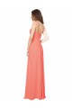 Sleeveless Sweetheart Soft Chiffon Coral Long Bridesmaid Dress Cardiff