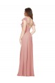 Flutter Sleeves V-Neck Chiffon Bliss Pink Long Bridesmaid Dress / Evening Dress Cardiff