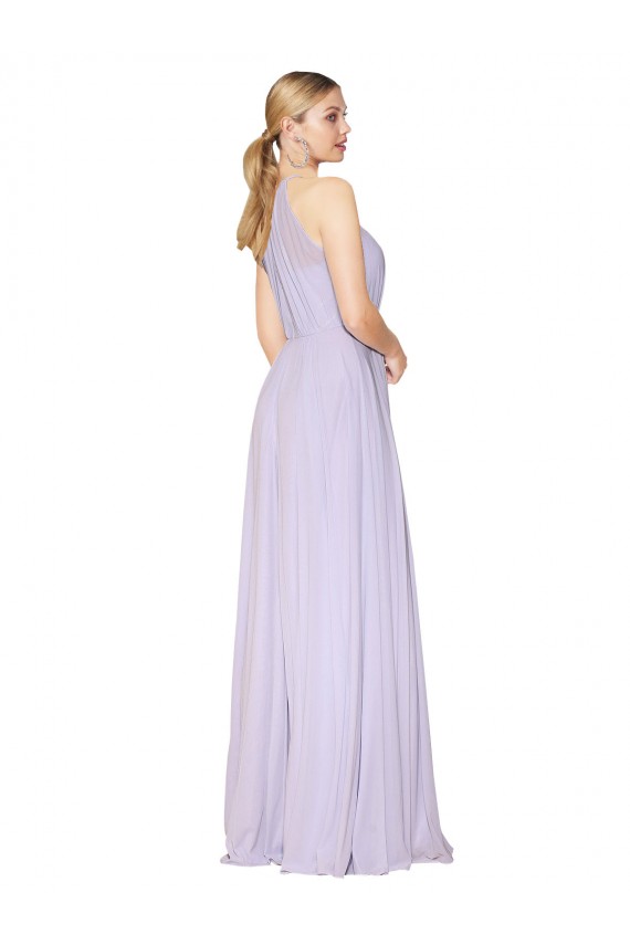 Sleeveless High Neck Soft Chiffon Lilac Long Formal Evening Gown / Prom Dress / Bridesmaid Dress Cardiff