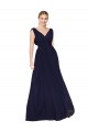 Sleeveless High Neck Soft Chiffon Dark Navy A-Line Long Formal Evening Gown / Prom Dress / Bridesmaid Dress Cardiff