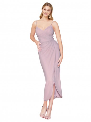 Sleeveless High Neck Soft Chiffon Primrose Knee Length High Low Evening Gown / Prom Dress / Bridesmaid Dress Cardiff