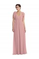 Sleeveless Halter Neck Soft Chiffon Dusty Pink Long Semi Formal Evening Dress / Bridesmaid Dress Cardiff