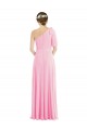 Sleeveless One Shoulder Soft Chiffon Barely Pink Long Semi Formal Evening Dress / Bridesmaid Dress Cardiff