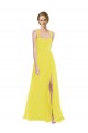 Sleeveless Sweetheart Soft Chiffon Yellow Long Semi Formal Evening Dress / Bridesmaid Dress Cardiff