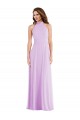Sleeveless Halter Neck Soft Chiffon Lilac Long Semi Formal Evening Dress / Bridesmaid Dress Cardiff