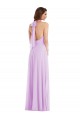 Sleeveless Halter Neck Soft Chiffon Lilac Long Semi Formal Evening Dress / Bridesmaid Dress Cardiff