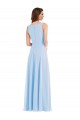 Sleeveless V-Neck Soft Chiffon Light Sky Blue Long Semi Formal Evening Dress / Bridesmaid Dress Cardiff