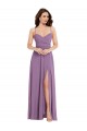 Sleeveless Sweetheart Soft Chiffon Dark Lavender Long Bridesmaid Dress / Formal Dress Cardiff