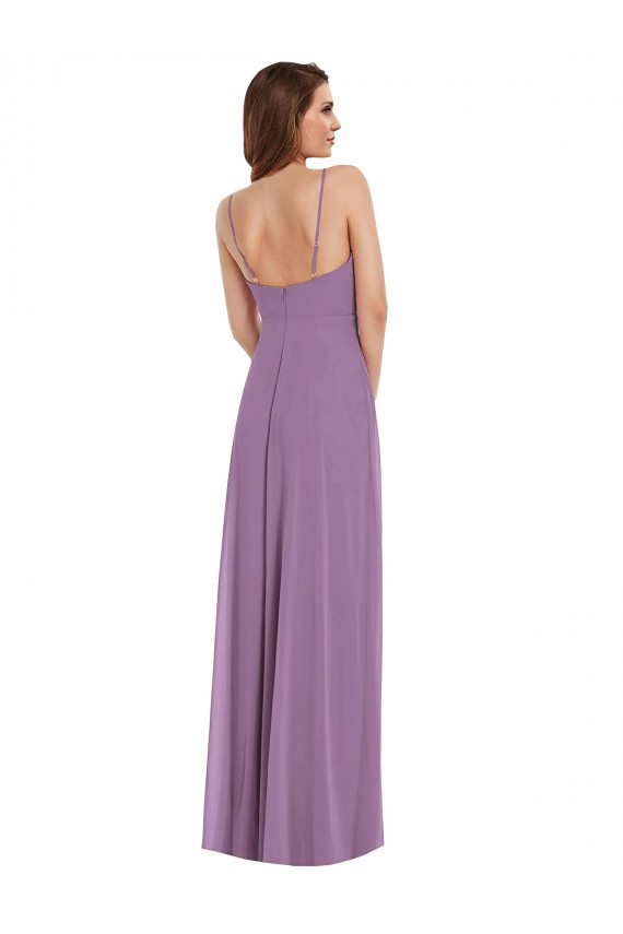 Sleeveless Sweetheart Soft Chiffon Dark Lavender Long Bridesmaid Dress / Formal Dress Cardiff