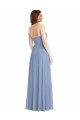 Sleeveless Strapless Soft Chiffon Dusty Blue Long Semi Formal Evening Dress / Bridesmaid Dress Cardiff