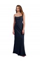 Sleeveless Scoop Neck Soft Chiffon Dark Navy Long Evening Dress / Bridesmaid Dress Cardiff
