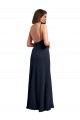 Sleeveless Scoop Neck Soft Chiffon Dark Navy Long Evening Dress / Bridesmaid Dress Cardiff