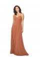 Sleeveless V-Neck Soft Chiffon Rosewood Long Bridesmaid Dress Cardiff