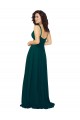 Sleeveless Sweetheart Soft Chiffon Hunter Long Bridesmaid Dress Cardiff
