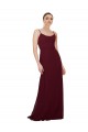 Sleeveless Scoop Neck Soft Chiffon Burgundy Gold Long Bridesmaid Dress Cardiff
