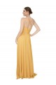 Sleeveless V-Neck Chiffon Saffron Long Bridesmaid Dress / Evening Dress Cardiff
