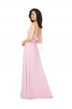 Sleeveless V-Neck Soft Chiffon Barely Pink Long Bridesmaid Dress Cardiff